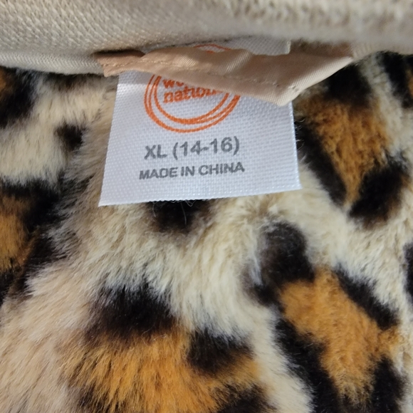 Cheetah Animal Print Faux Fur Lined Jacket Size XL 14-16 - Picture 7 of 13